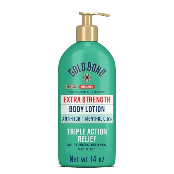 imageGold Bond Medicated Extra Strength Body Lotion 14 oz Moisturizes Relieves ampamp Soothes14 Ounce Pack of 1