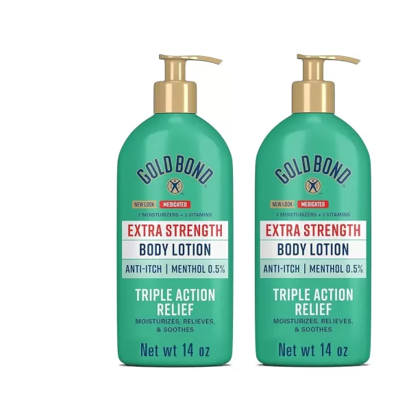 imageGold Bond Medicated Extra Strength Body Lotion 14 oz Moisturizes Relieves ampamp Soothes14 Ounce Pack of 2