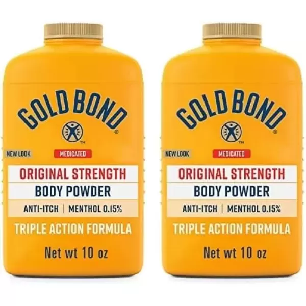imageGold Bond Medicated Original Strength Body Powder 10 oz TalcFree AntiItch Absorbs ampamp Cools10 Ounce Pack of 2