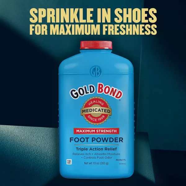 imageGold Bond Medicated TalcFree Foot Powder 4 oz Maximum Strength Odor Control ampamp Itch Relief10 Ounce Pack of 1