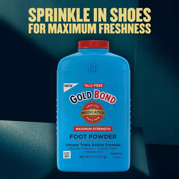 imageGold Bond Medicated TalcFree Foot Powder 4 oz Maximum Strength Odor Control ampamp Itch Relief4 Ounce Pack of 1