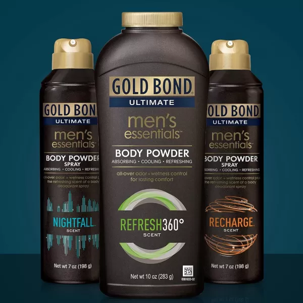 imageGold Bond Mens Essentials TalcFree Body Powder Spray 7 oz Recharge Scent Wetness Protection7 Ounce Pack of 1