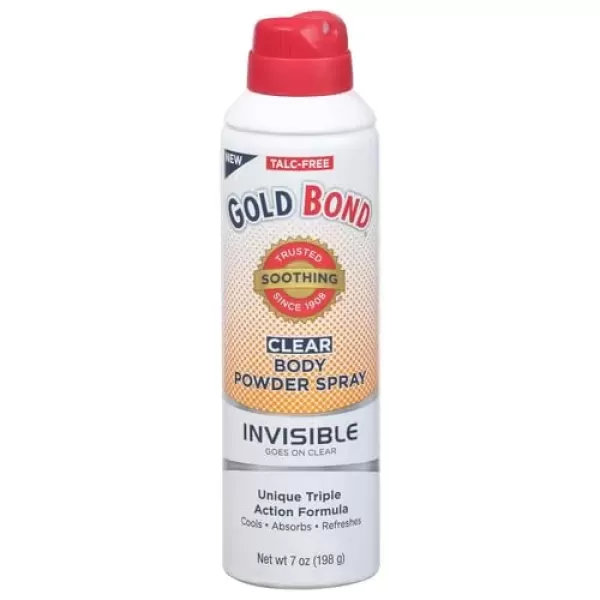 imageGold Bond No Mess Clear Invisible Body Powder Spray 7 oz Absorbs OdorCausing Sweat7 Ounce Pack of 1