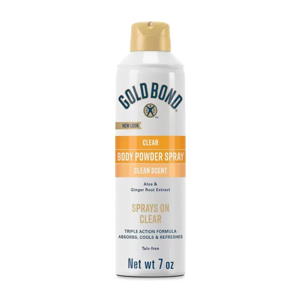 imageGold Bond No Mess Clear Invisible Body Powder Spray 7 oz Absorbs OdorCausing Sweat7 Ounce Pack of 1