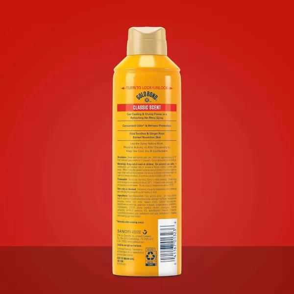 imageGold Bond No Mess TalcFree Body Powder Spray 7 oz Classic Scent with a Triple Action Formula