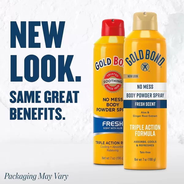 imageGold Bond No Mess TalcFree Body Powder Spray 7 oz Fresh Scent with a Triple Action Formula7 Ounce Pack of 2