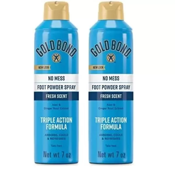 imageGold Bond No Mess TalcFree Foot Powder Spray 7 oz Fresh Scent With a Triple Action Formula7 Ounce Pack of 2