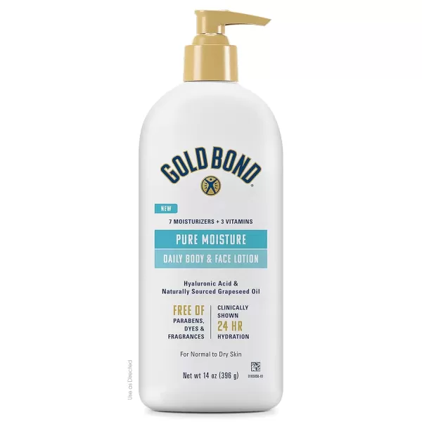 imageGold Bond Pure Moisture Lotion 14 oz Ultralightweight Daily Body ampamp Face Lotion for Dry SkinFragrance Free