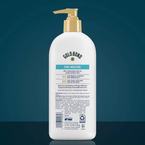imageGold Bond Pure Moisture Lotion 14 oz Ultralightweight Daily Body ampamp Face Lotion for Dry SkinFragrance Free