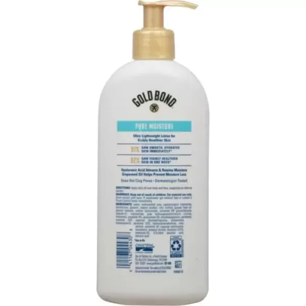 imageGold Bond Pure Moisture Lotion 14 oz Ultralightweight Daily Body ampamp Face Lotion for Dry SkinFragrance Free