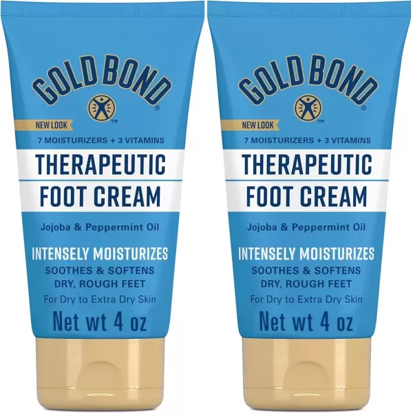 imageGold Bond Therapeutic Foot Cream With Jojoba ampamp Peppermint Oil Foot Moisturizer 4 oz4 Ounce Pack of 2