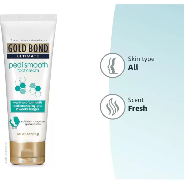 imageGold Bond Ultimate Pedi Smooth Foot Cream 35 oz Fresh Spa Scent Exfoliates ampamp SmoothesWhite
