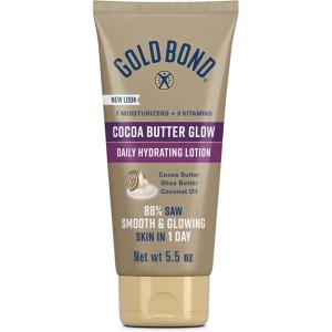 imageGold Bond Cocoa Butter Glow Daily Hydrating Lotion with Shea Butter Cocoa Butter ampamp Coconut Oil Exfoliating Moisturizer for Dry Skin 55 oz