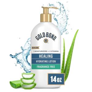 imageGold Bond Fragrance Free Healing Hydrating Lotion 14 oz With Aloe Immediate 24Hour HydrationFragrance Free  14 Ounce