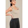 imageODODOS Seamless Square Neck Tank for Women Ribbed Soft Sleeveless Longline Crop TopsMushroom