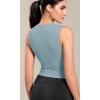 imageODODOS Seamless Square Neck Tank for Women Ribbed Soft Sleeveless Longline Crop TopsPink Lacevioleticeberg