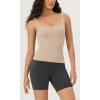 imageODODOS 3Pack Seamless Square Neck Crop Tank for Women Ribbed Knit Soft Low Back Cropped TopsBeigecoralteal