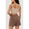 imageODODOS 3Pack Seamless Square Neck Crop Tank for Women Ribbed Knit Soft Low Back Cropped TopsBeigecoralteal