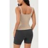 imageODODOS 3Pack Seamless Square Neck Crop Tank for Women Ribbed Knit Soft Low Back Cropped TopsBeigecoralteal