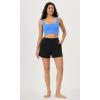 imageODODOS 3Pack Seamless Square Neck Crop Tank for Women Ribbed Knit Soft Low Back Cropped TopsBlacknavyblue