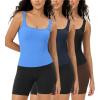 imageODODOS 3Pack Seamless Square Neck Crop Tank for Women Ribbed Knit Soft Low Back Cropped TopsBlacknavyblue