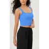 imageODODOS 3Pack Seamless Square Neck Crop Tank for Women Ribbed Knit Soft Low Back Cropped TopsBlacknavyblue