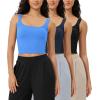 imageODODOS 3Pack Seamless Square Neck Crop Tank for Women Ribbed Knit Soft Low Back Cropped TopsBlacknavyblue