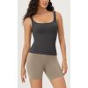 imageODODOS 3Pack Seamless Square Neck Crop Tank for Women Ribbed Knit Soft Low Back Cropped TopsBlackwhitecharcoal