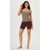 imageODODOS 3Pack Seamless Square Neck Crop Tank for Women Ribbed Knit Soft Low Back Cropped TopsBrunetteoatmealtaupe