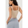 imageODODOS 3Pack Seamless Square Neck Crop Tank for Women Ribbed Knit Soft Low Back Cropped TopsBrunetteoatmealtaupe