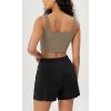 imageODODOS 3Pack Seamless Square Neck Crop Tank for Women Ribbed Knit Soft Low Back Cropped TopsBrunetteoatmealtaupe