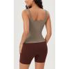 imageODODOS 3Pack Seamless Square Neck Crop Tank for Women Ribbed Knit Soft Low Back Cropped TopsBrunetteoatmealtaupe