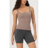 imageODODOS 3Pack Seamless Square Neck Crop Tank for Women Ribbed Knit Soft Low Back Cropped TopsCharcoaldusty Bluebark