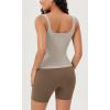 imageODODOS 3Pack Seamless Square Neck Crop Tank for Women Ribbed Knit Soft Low Back Cropped TopsMushroomtaupecharcoal