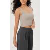 imageODODOS 3Pack Seamless Square Neck Crop Tank for Women Ribbed Knit Soft Low Back Cropped TopsMushroomtaupecharcoal