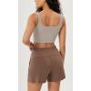 imageODODOS 3Pack Seamless Square Neck Crop Tank for Women Ribbed Knit Soft Low Back Cropped TopsMushroomtaupecharcoal