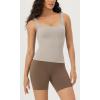 imageODODOS 3Pack Seamless Square Neck Crop Tank for Women Ribbed Knit Soft Low Back Cropped TopsMushroomtaupecharcoal