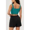 imageODODOS 3Pack Seamless Square Neck Crop Tank for Women Ribbed Knit Soft Low Back Cropped TopsPhloxsea Greenlapis