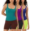 imageODODOS 3Pack Seamless Square Neck Crop Tank for Women Ribbed Knit Soft Low Back Cropped TopsPhloxsea Greenlapis