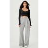 imageODODOS Long Sleeve Ruched Front Crop Tops with Thumb Hole for Women Seamless Ribbed Cropped TeeBlackbrunette