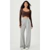 imageODODOS Long Sleeve Ruched Front Crop Tops with Thumb Hole for Women Seamless Ribbed Cropped TeeBrunetteivory