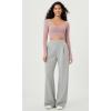 imageODODOS Long Sleeve Ruched Front Crop Tops with Thumb Hole for Women Seamless Ribbed Cropped TeePink
