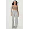 imageODODOS Long Sleeve Ruched Front Crop Tops with Thumb Hole for Women Seamless Ribbed Cropped TeeTaupe