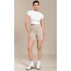 imageODODOS Seamless Biker Shorts for Women 5quot Inseam Ribbed High Waisted Running Yoga ShortsCloud Cream