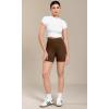 imageODODOS Seamless Biker Shorts for Women 5quot Inseam Ribbed High Waisted Running Yoga ShortsDark Brown