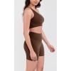 imageODODOS Seamless Biker Shorts for Women 5quot Inseam Ribbed High Waisted Running Yoga ShortsDark Brown