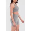 imageODODOS Seamless Biker Shorts for Women 5quot Inseam Ribbed High Waisted Running Yoga ShortsGray