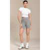 imageODODOS Seamless Biker Shorts for Women 5quot Inseam Ribbed High Waisted Running Yoga ShortsGray