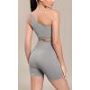 imageODODOS Seamless Biker Shorts for Women 5quot Inseam Ribbed High Waisted Running Yoga ShortsGray