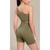 imageODODOS Seamless Biker Shorts for Women 5quot Inseam Ribbed High Waisted Running Yoga ShortsNutria